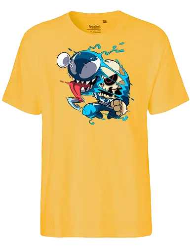 Freaky Kreatur - Dunkles Chaos - freaky creature, dunkles monster, horror kunst, creepy art, skelett, monster design, dark cartoon, gothic art, gruselige kreatur, body horror, seltsame kunst, fantasy monster, horror cartoon, dunkle ästhetik, geek art - Fairtrade T-Shirt