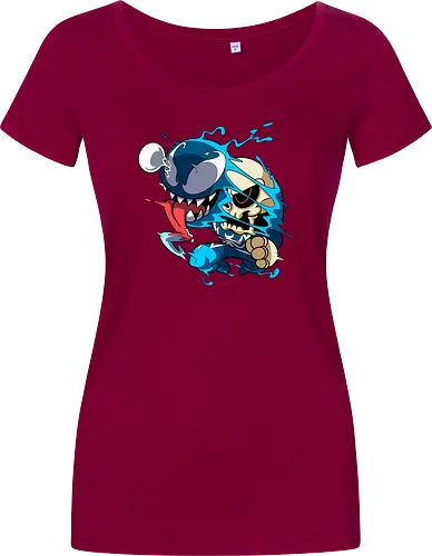 Freaky Kreatur - Dunkles Chaos - freaky creature, dunkles monster, horror kunst, creepy art, skelett, monster design, dark cartoon, gothic art, gruselige kreatur, body horror, seltsame kunst, fantasy monster, horror cartoon, dunkle ästhetik, geek art - Damen T-Shirt