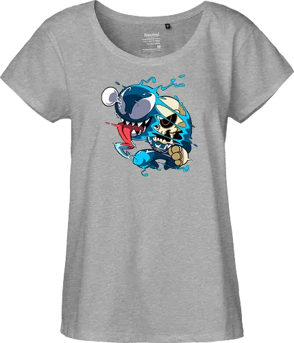 Freaky Kreatur - Dunkles Chaos - freaky creature, dunkles monster, horror kunst, creepy art, skelett, monster design, dark cartoon, gothic art, gruselige kreatur, body horror, seltsame kunst, fantasy monster, horror cartoon, dunkle ästhetik, geek art - Fairtrade Girl Shirt