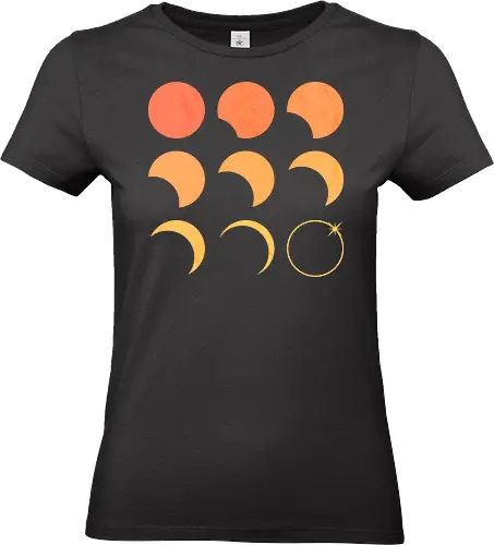 Solar Eclipse - solar eclipse, astronomy, curious, annular eclipse, eclipse, galaxy, geometric, minimalist, science, space, sun, telescope, universe - Standard T-Shirt (Frauen)