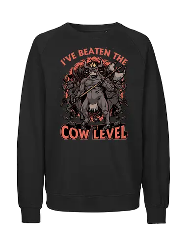 Game Cow Monster - Knight, Barbarian, Gateway, Ritual, Axe, War, Army, Games, Game, Video Games, Video Game, Classic, Classic Horror, Classic Video Games, Classic Video Game, Classic Games, Classic Game, Cow, Monsters, Monster, Geek, Nerd, Rpg Video Game, Rpg, Dark Fantasy, Fantasy, Adventure, Horror, Magical, Magic, Magical Creatures, Magical Creature, Warrior - Fairtrade Sweatshirt