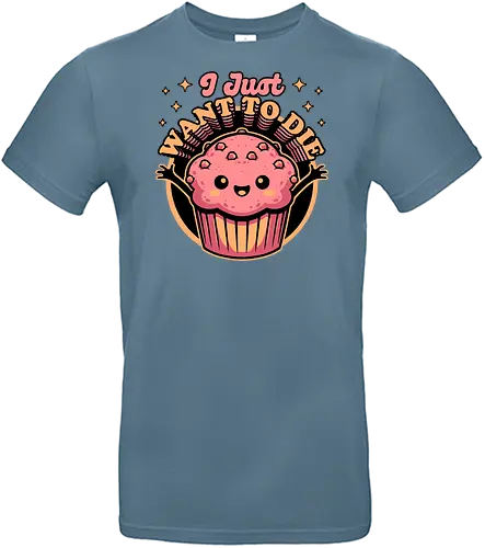Muffin Dark Humor - Muffin, Die, Death, Dark, Dark Comedy, Dark Humor, Darkness, Cute, Adorable, Fast Food, Food, Junk Food, Cake, Cupcakes, Cupcake, Snacks, Snack, Snack Time, Snacking, Dessert, Irony, Sarcasm, Sarcastic, Sarcastic Art, Sarcastic Humor, Jokes, Joke, Healthy, Smile, Happy, Sadness, Sad, Happiness, Depressed, Depression - Standard T-Shirt