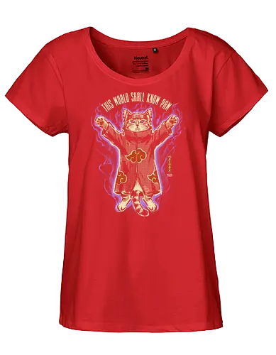 This World Shall Know Paw - quote, humor, cute, cat, anime, funny, ninja, vintage, retro, japanese, pain, akatsuki, pun, parody, mood - Fairtrade Girl Shirt