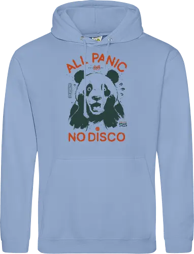 All Panic No Disco - panda, funny, panic, anxiety, vintage, retro, japanese, stress, overwhelmed, quote, humor, cute, mood, sarcastic, scream - Standard Hoodie