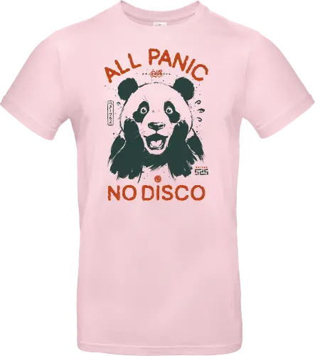 All Panic No Disco - panda, funny, panic, anxiety, vintage, retro, japanese, stress, overwhelmed, quote, humor, cute, mood, sarcastic, scream - Standard T-Shirt