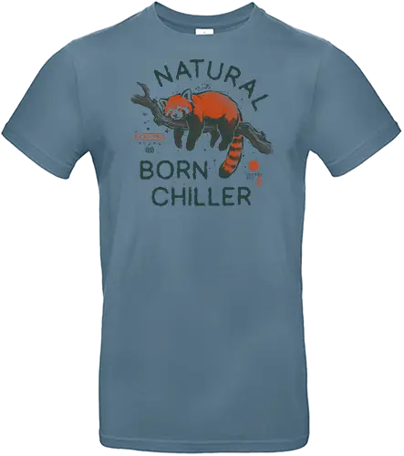 Natural Born Chiller - japanese, lazy, sleep, relax, quote, humor, cute, mood, nature, red panda, funny, chill, nap, vintage, retro - Standard T-Shirt