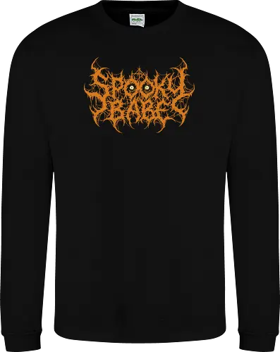 Spooky Babe - dark art, spooky babe, death metal, halloween, goth girl, metalhead, creepypasta, horror aesthetic, dark aesthetic, heavy metal, deathcore, spooky season, gothic, cyber sigilism, edgy typography - Sweatshirt