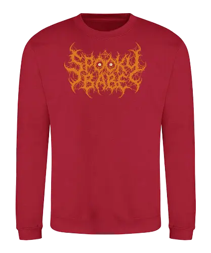 Spooky Babe - dark art, spooky babe, death metal, halloween, goth girl, metalhead, creepypasta, horror aesthetic, dark aesthetic, heavy metal, deathcore, spooky season, gothic, cyber sigilism, edgy typography - Sweatshirt