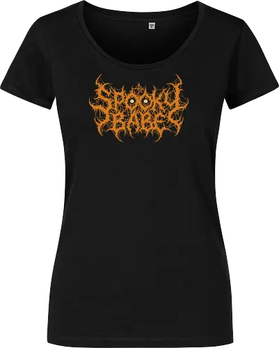 Spooky Babe - dark art, spooky babe, death metal, halloween, goth girl, metalhead, creepypasta, horror aesthetic, dark aesthetic, heavy metal, deathcore, spooky season, gothic, cyber sigilism, edgy typography - Damen T-Shirt