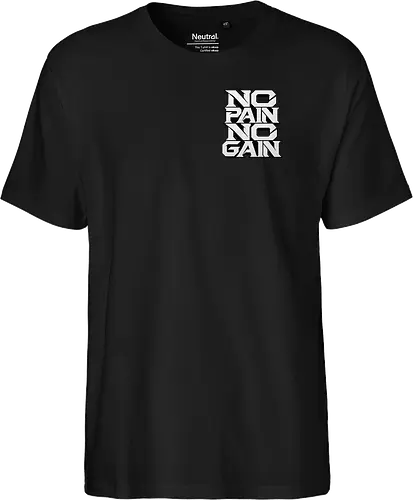 Stacked Power – No Pain No Gain - no pain no gain, stacked power, fitness, black and white, gym, workout, bodybuilding, weightlifting, training, motivation, discipline, strength, mindset, determination, athletic, sportswear, streetwear, gym wear, fitness apparel, motivational design, typographic design, typography, bold typography, minimalist, modern, geometric, power, performance, strength training, workout motivation, gym motivation, fitness lifestyle, athlete, sports fashion, gym shirt, fitness shirt, motivational shirt, premium streetwear - Fairtrade T-Shirt