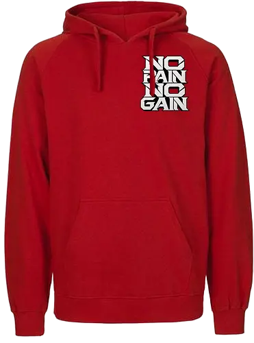 Stacked Power – No Pain No Gain - no pain no gain, stacked power, fitness, black and white, gym, workout, bodybuilding, weightlifting, training, motivation, discipline, strength, mindset, determination, athletic, sportswear, streetwear, gym wear, fitness apparel, motivational design, typographic design, typography, bold typography, minimalist, modern, geometric, power, performance, strength training, workout motivation, gym motivation, fitness lifestyle, athlete, sports fashion, gym shirt, fitness shirt, motivational shirt, premium streetwear - Fairtrade Hoodie