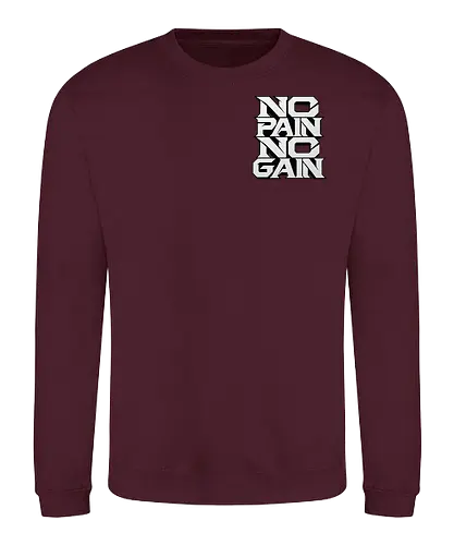 Stacked Power – No Pain No Gain - no pain no gain, stacked power, fitness, black and white, gym, workout, bodybuilding, weightlifting, training, motivation, discipline, strength, mindset, determination, athletic, sportswear, streetwear, gym wear, fitness apparel, motivational design, typographic design, typography, bold typography, minimalist, modern, geometric, power, performance, strength training, workout motivation, gym motivation, fitness lifestyle, athlete, sports fashion, gym shirt, fitness shirt, motivational shirt, premium streetwear - Sweatshirt