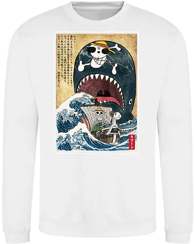 Goodbye Laboon woodblock - anime, manga, japan, japanese art, Pirate, laboon - Sweatshirt