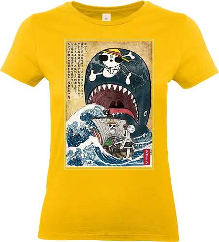Goodbye Laboon woodblock - anime, manga, japan, japanese art, Pirate, laboon - Standard T-Shirt (Frauen)