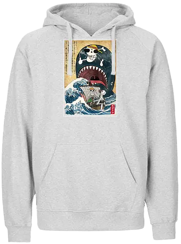 Goodbye Laboon woodblock - anime, manga, japan, japanese art, Pirate, laboon - Fairtrade Hoodie