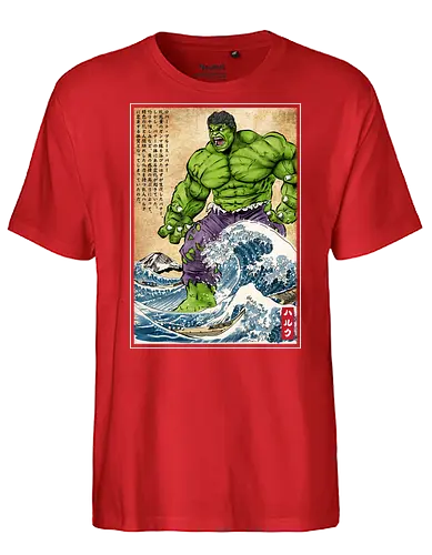 The green fury in Japan - super heroes, comics, action movies, fantastics, four, japanese art, japan, ukiyo e - Fairtrade T-Shirt