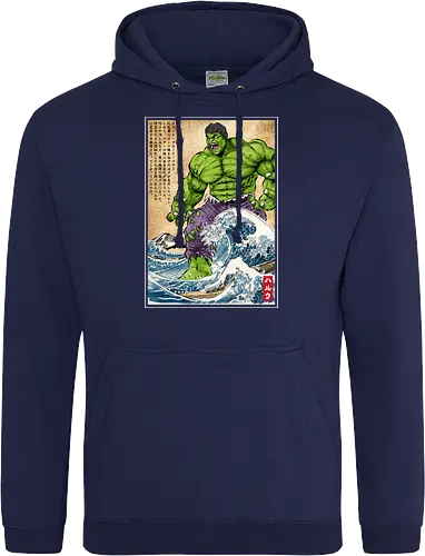 The green fury in Japan - super heroes, comics, action movies, fantastics, four, japanese art, japan, ukiyo e - Standard Hoodie