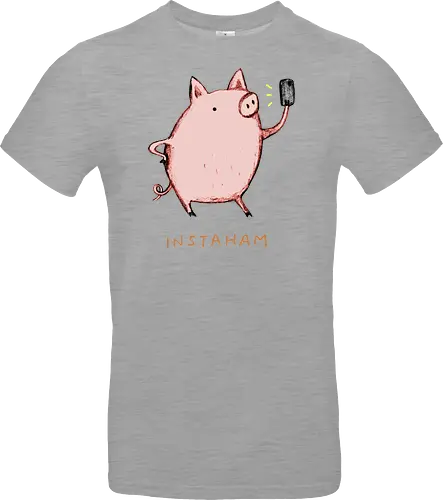Der Berühmteste Influencer Auf Dem Bauernhof - süße Figur, lustiges Schwein, süßes Tier, Tier-Selfie, Schweinehumor, Wortspiel, digitale Kultur, soziale Medien, Influencer, Schweinezeichnung, lustige Kunst, Tierliebhaber, Bauernhoftier, Illustration, kreativer Humor - Standard T-Shirt
