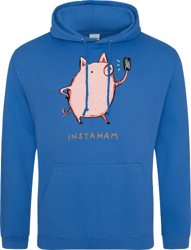 Der Berühmteste Influencer Auf Dem Bauernhof - süße Figur, lustiges Schwein, süßes Tier, Tier-Selfie, Schweinehumor, Wortspiel, digitale Kultur, soziale Medien, Influencer, Schweinezeichnung, lustige Kunst, Tierliebhaber, Bauernhoftier, Illustration, kreativer Humor - Standard Hoodie