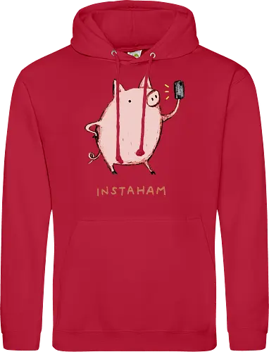 Der Berühmteste Influencer Auf Dem Bauernhof - süße Figur, lustiges Schwein, süßes Tier, Tier-Selfie, Schweinehumor, Wortspiel, digitale Kultur, soziale Medien, Influencer, Schweinezeichnung, lustige Kunst, Tierliebhaber, Bauernhoftier, Illustration, kreativer Humor - Standard Hoodie