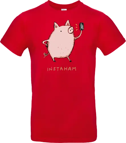 Der Berühmteste Influencer Auf Dem Bauernhof - süße Figur, lustiges Schwein, süßes Tier, Tier-Selfie, Schweinehumor, Wortspiel, digitale Kultur, soziale Medien, Influencer, Schweinezeichnung, lustige Kunst, Tierliebhaber, Bauernhoftier, Illustration, kreativer Humor - Standard T-Shirt