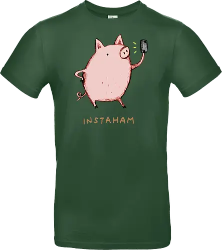 Der Berühmteste Influencer Auf Dem Bauernhof - süße Figur, lustiges Schwein, süßes Tier, Tier-Selfie, Schweinehumor, Wortspiel, digitale Kultur, soziale Medien, Influencer, Schweinezeichnung, lustige Kunst, Tierliebhaber, Bauernhoftier, Illustration, kreativer Humor - Standard T-Shirt