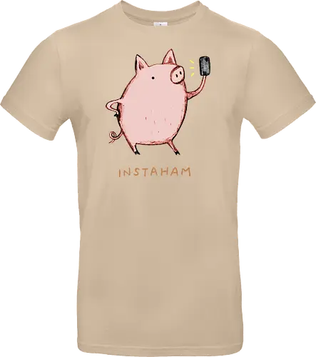 Der Berühmteste Influencer Auf Dem Bauernhof - süße Figur, lustiges Schwein, süßes Tier, Tier-Selfie, Schweinehumor, Wortspiel, digitale Kultur, soziale Medien, Influencer, Schweinezeichnung, lustige Kunst, Tierliebhaber, Bauernhoftier, Illustration, kreativer Humor - Standard T-Shirt