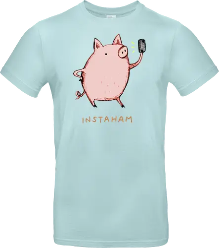 Der Berühmteste Influencer Auf Dem Bauernhof - süße Figur, lustiges Schwein, süßes Tier, Tier-Selfie, Schweinehumor, Wortspiel, digitale Kultur, soziale Medien, Influencer, Schweinezeichnung, lustige Kunst, Tierliebhaber, Bauernhoftier, Illustration, kreativer Humor - Standard T-Shirt