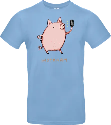 Der Berühmteste Influencer Auf Dem Bauernhof - süße Figur, lustiges Schwein, süßes Tier, Tier-Selfie, Schweinehumor, Wortspiel, digitale Kultur, soziale Medien, Influencer, Schweinezeichnung, lustige Kunst, Tierliebhaber, Bauernhoftier, Illustration, kreativer Humor - Standard T-Shirt