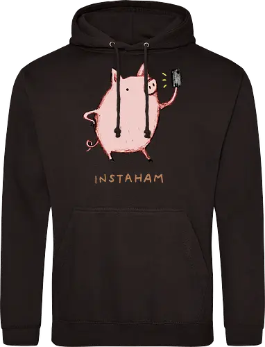 Der Berühmteste Influencer Auf Dem Bauernhof - süße Figur, lustiges Schwein, süßes Tier, Tier-Selfie, Schweinehumor, Wortspiel, digitale Kultur, soziale Medien, Influencer, Schweinezeichnung, lustige Kunst, Tierliebhaber, Bauernhoftier, Illustration, kreativer Humor - Standard Hoodie