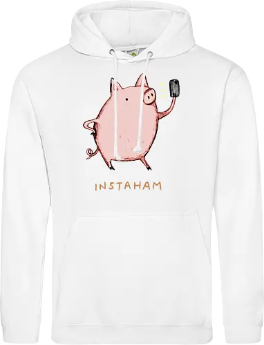 Der Berühmteste Influencer Auf Dem Bauernhof - süße Figur, lustiges Schwein, süßes Tier, Tier-Selfie, Schweinehumor, Wortspiel, digitale Kultur, soziale Medien, Influencer, Schweinezeichnung, lustige Kunst, Tierliebhaber, Bauernhoftier, Illustration, kreativer Humor - Standard Hoodie
