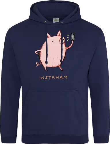 Der Berühmteste Influencer Auf Dem Bauernhof - süße Figur, lustiges Schwein, süßes Tier, Tier-Selfie, Schweinehumor, Wortspiel, digitale Kultur, soziale Medien, Influencer, Schweinezeichnung, lustige Kunst, Tierliebhaber, Bauernhoftier, Illustration, kreativer Humor - Standard Hoodie