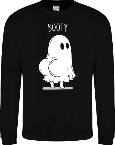 Spooky Thicc: The Booty Ghost - funny ghost shirt, booty ghost graphic tee, spooky thicc apparel, cute halloween clothing, bedsheet ghost merch, quirky aesthetic fashion, hilarious graphic tee, halloween party shirt, sarcastic meme streetwear, funny internet humor design - Sweatshirt