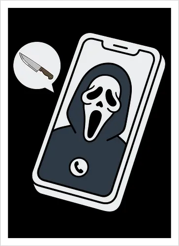 Missed Call: The Modern Slasher - Scream movie shirt, Ghostface caller graphic tee, modern horror apparel, 90s slasher streetwear, spooky halloween clothing, scary movie aesthetic design, funny horror meme tee, minimalist ghostface merch, text bubble knife graphic, alternative pop culture fashion - Kunstdruck