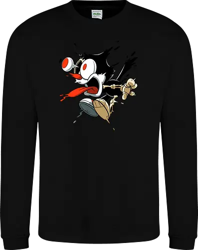 Freaky Katze - Kreatur aus dem Albtraum - freaky cat, gruselige katze, dunkle katze, horror kunst, skelett katze, monster katze, creepy cartoon, dark cartoon, felix the cat, felix cat, gothic art, body horror, seltsame kunst, horror kreatur, vintage horror, spooky art, geek art - Sweatshirt