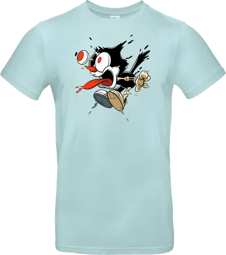 Freaky Katze - Kreatur aus dem Albtraum - freaky cat, gruselige katze, dunkle katze, horror kunst, skelett katze, monster katze, creepy cartoon, dark cartoon, felix the cat, felix cat, gothic art, body horror, seltsame kunst, horror kreatur, vintage horror, spooky art, geek art - Standard T-Shirt