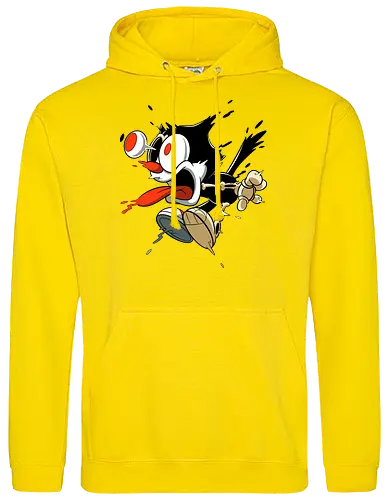 Freaky Katze - Kreatur aus dem Albtraum - freaky cat, gruselige katze, dunkle katze, horror kunst, skelett katze, monster katze, creepy cartoon, dark cartoon, felix the cat, felix cat, gothic art, body horror, seltsame kunst, horror kreatur, vintage horror, spooky art, geek art - Standard Hoodie