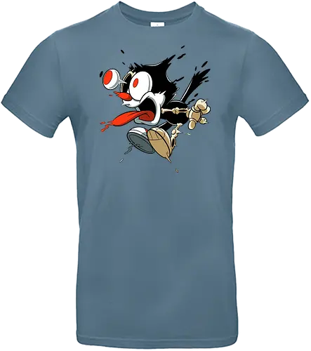 Freaky Katze - Kreatur aus dem Albtraum - freaky cat, gruselige katze, dunkle katze, horror kunst, skelett katze, monster katze, creepy cartoon, dark cartoon, felix the cat, felix cat, gothic art, body horror, seltsame kunst, horror kreatur, vintage horror, spooky art, geek art - Standard T-Shirt