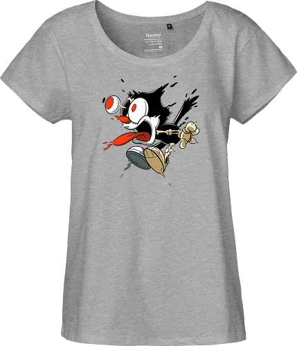 Freaky Katze - Kreatur aus dem Albtraum - freaky cat, gruselige katze, dunkle katze, horror kunst, skelett katze, monster katze, creepy cartoon, dark cartoon, felix the cat, felix cat, gothic art, body horror, seltsame kunst, horror kreatur, vintage horror, spooky art, geek art - Fairtrade Girl Shirt