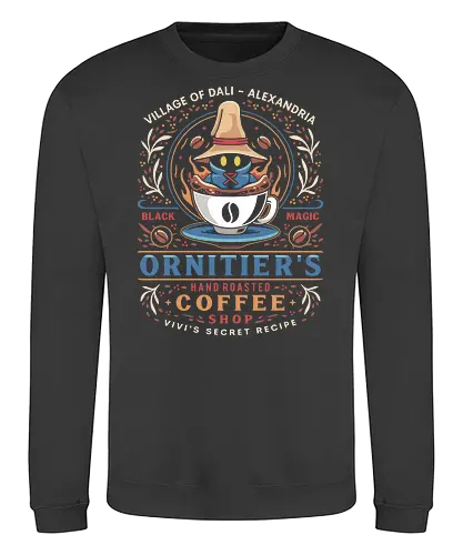 Ornitier Coffee Vintage - ff14, Cloud, Villain, video game, fat chocobo, vivi ornitier, black mage, quina quen, Cactus, Kupo, Kweh, ff9, final 9, fantasy - Sweatshirt