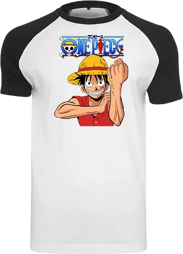 Gummipirat - Greift mit voller Kraft an - anime, manga, pirat, gomu gomu, shonen, strohhut, abenteuer, fantasy, piratenkönig, gear 2, klassischer anime, anime fan art, geek kultur - Raglan T-Shirt