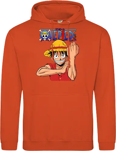 Gummipirat - Greift mit voller Kraft an - anime, manga, pirat, gomu gomu, shonen, strohhut, abenteuer, fantasy, piratenkönig, gear 2, klassischer anime, anime fan art, geek kultur - Standard Hoodie
