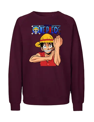 Gummipirat - Greift mit voller Kraft an - anime, manga, pirat, gomu gomu, shonen, strohhut, abenteuer, fantasy, piratenkönig, gear 2, klassischer anime, anime fan art, geek kultur - Fairtrade Sweatshirt