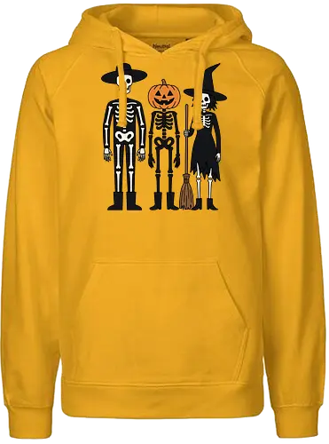 Trick-or-Treat Trio: The Spooky Squad - Halloween trick or treat shirt, spooky cute skeleton graphic, pumpkin head monster tee, nostalgic halloween apparel, witch and skeleton clothing, creepy cartoon streetwear, autumn spooky season merch, gothic animated characters, funny halloween squad shirt, alternative fall graphic tee - Fairtrade Hoodie