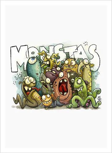Monstas! - Kunstdruck