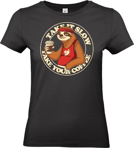 Slow Brew Runner - humor, food, coffee, sloth, running, sports, irony, funny, energy, morning, beverage, gym, relax, fitness - Standard T-Shirt (Frauen)