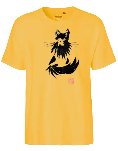 beardy cat - cat, sumie, japan - Fairtrade T-Shirt