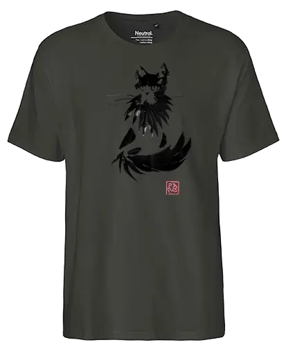 beardy cat - cat, sumie, japan - Fairtrade T-Shirt