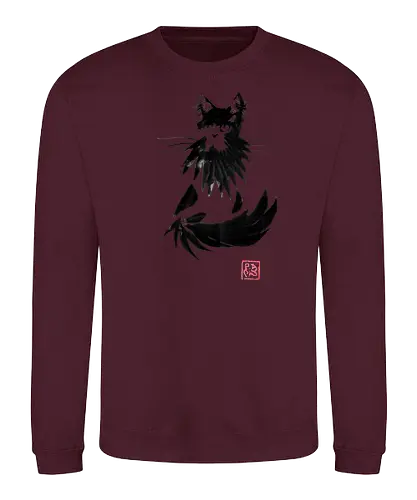 beardy cat - cat, sumie, japan - Sweatshirt