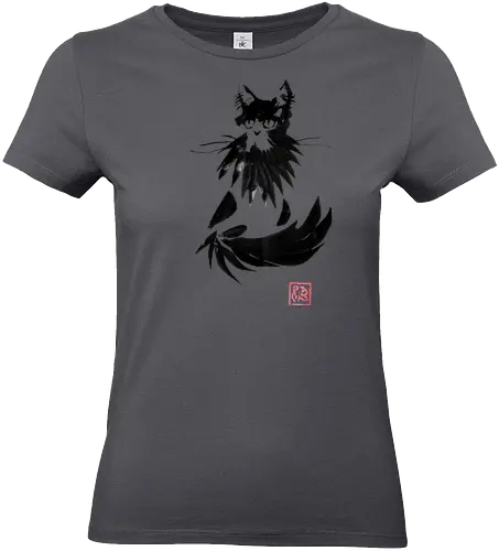 beardy cat - cat, sumie, japan - Standard T-Shirt (Frauen)